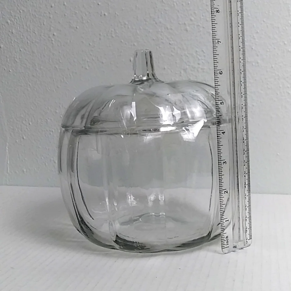 Anchor Glass Pumpkin Candy Jar Clear Glass Holiday Party